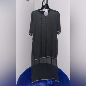 ASOS DESIGN Relaxed T-Shirt with Extreme Longline Stepped Hem in Mesh